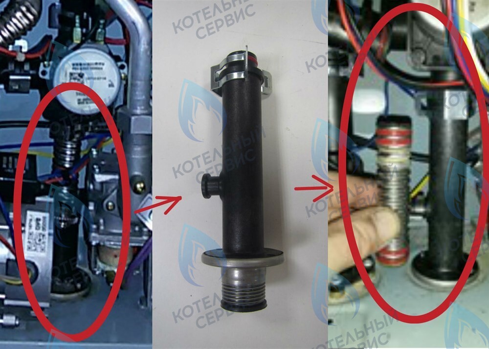 H150510010 Ниппель трехходового с краном подпитки ELSOTHERM серия B с клипсой (трубка выхода ОВ с подпиткой) новая исправленная в Уфе