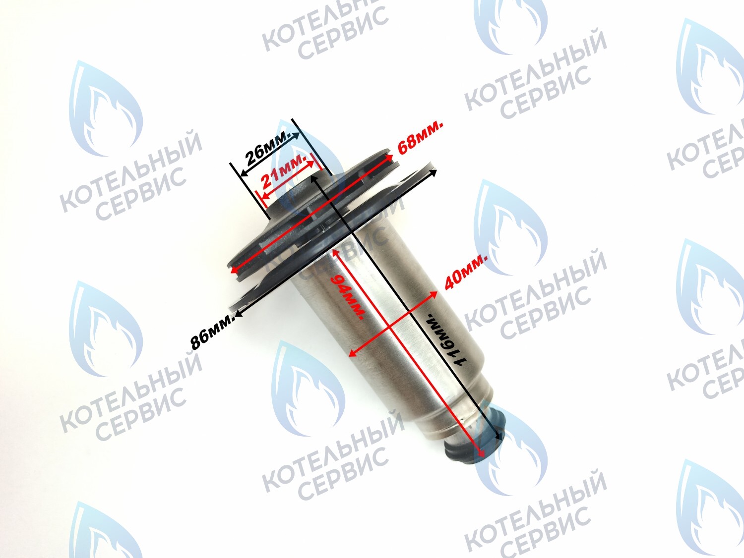 PPR-W21CW-40LONG-03 Втулка ротор насоса (по часовой стрелке) аналог WILO 15/7 (втулка 40мм, длинная 90мм, колесо 68/21мм) в Уфе