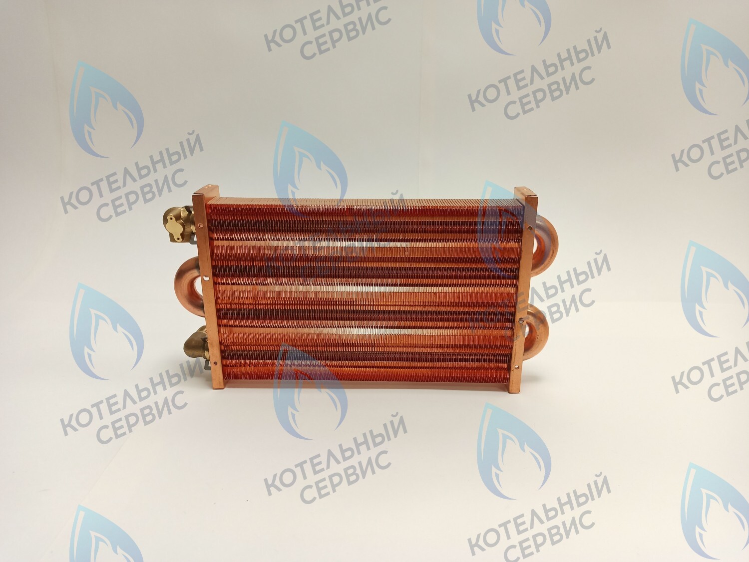 EM021-280-02-Фитинг-Комп Теплообменник отопления медный с фитингами (280 мм) 122 FIN (250-300MSC) DAEWOO в Уфе