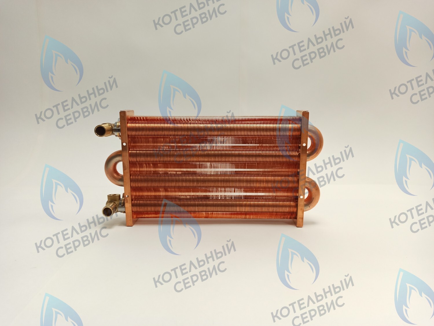 EM021-280-02-Фитинг-Комп Теплообменник отопления медный с фитингами (280 мм) 122 FIN (250-300MSC) DAEWOO в Уфе