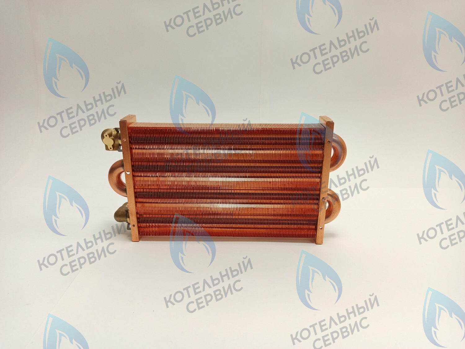 EM021-280-02-Фитинг-Комп Теплообменник отопления медный с фитингами (280 мм) 122 FIN (250-300MSC) DAEWOO в Уфе