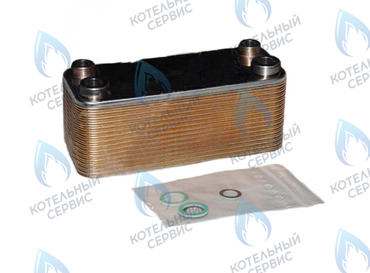 39809340 Теплообменник вторичный KIT SCAMB.ZB-30P (37403551) FERROLI в Уфе